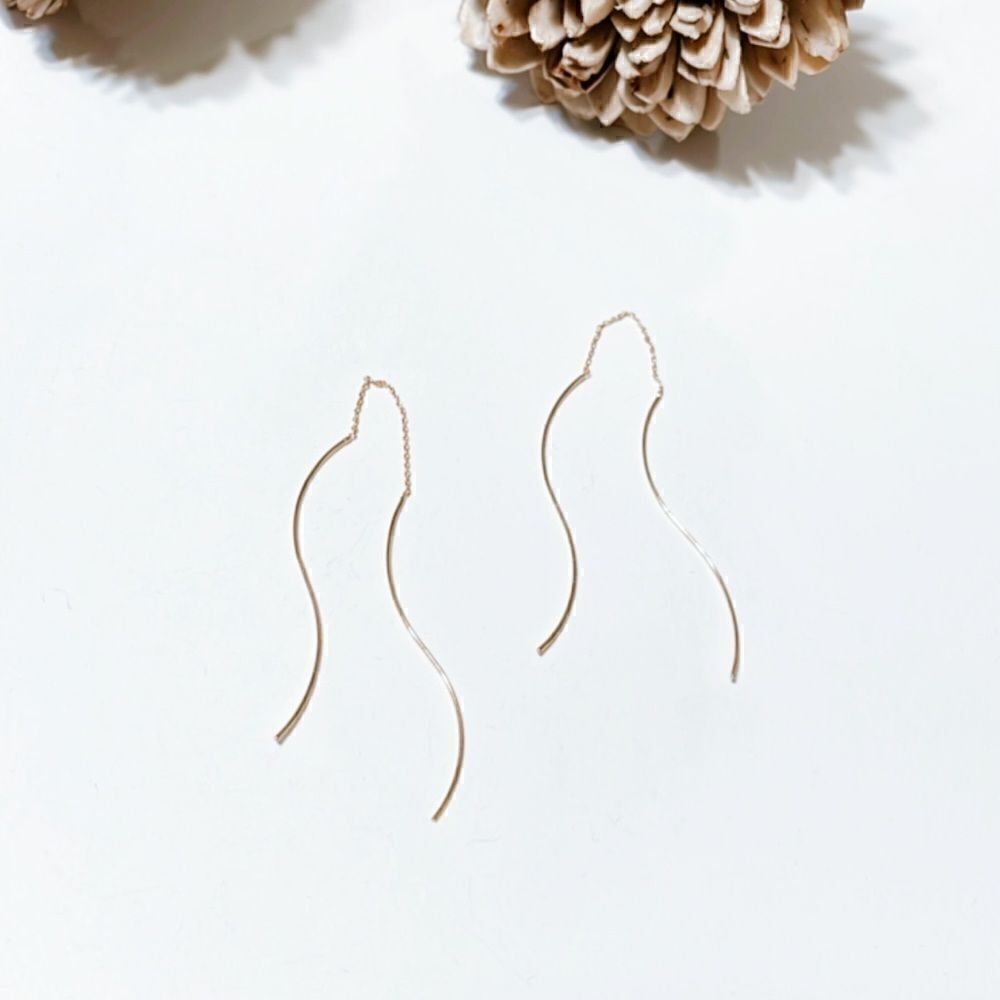 Thread earrings in gold M94 - Picture 2 of 6